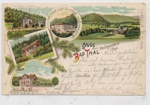 0-5906 RUHLA - THAL, Lithographie 1899, Gasthof Heiligenstein, Villa Rosa & Laetitia, Villa Bock....