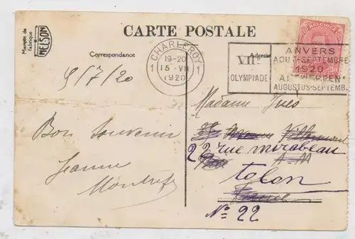 OLYMPIA 1920 ANTWERPEN, Werbe-Stempel Charleroi