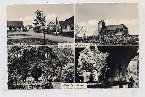 5108 MONSCHAU - ROHREN, Kirche, Strassenpartie, Lourdes-Grotte, Landpost - Stempel 1958