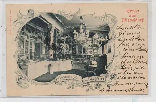 4000 DÜSSELDORF, Conditorei und Cafe Carl Weitz, 1900