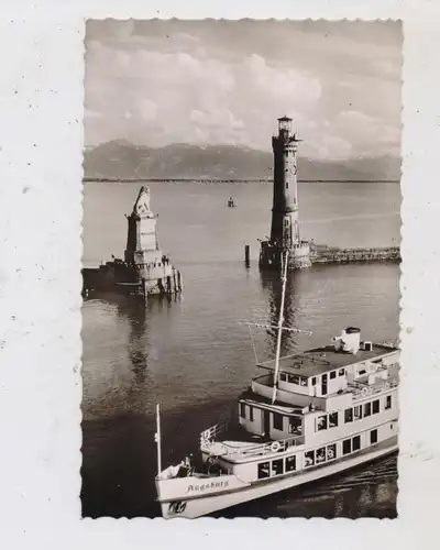 BINNENSCHIFFE - BODENSEE, "AUGSBURG" im Hafen Lindau, 1954