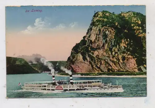 BINNENSCHIFFE - RHEIN, Köln-Düsseldorfer "KAISERIN AUGUSTE VICTORIA", vor der Loreley