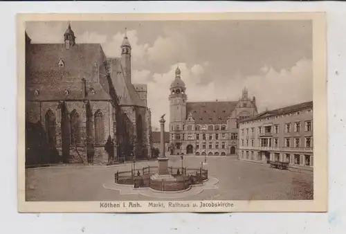 0-4370 KÖTHEN, Markt, Rathaus, Jacobskirche, 1931