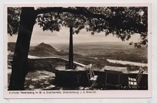 5330 KÖNIGSWINTER, Blick vom Kurhotel Petersberg auf Drachenfels, Drachenburg und das Rheintal, 1951
