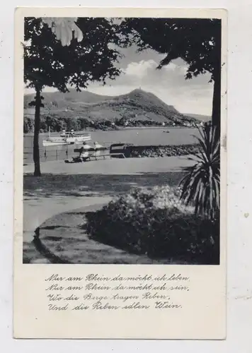 5300 BONN - BAD GODESBERG - Rheinpromenade, Gedicht "Nur am Rhein...", Rheindampfer, 1937