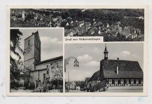 7441 NECKARTAILFINGEN, Kirche, Strassenpartie..., 1955