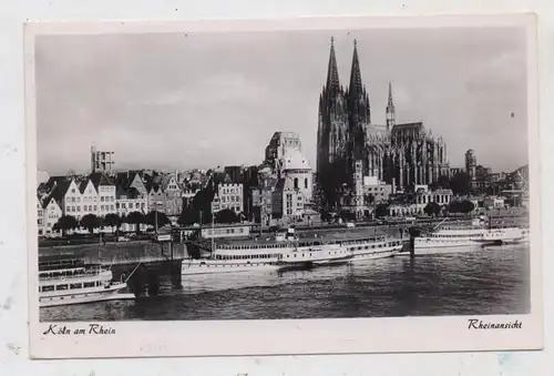 BINNENSCHIFFE - RHEIN, Köln-Düsseldorfer "ERNST LUDWIG" und weitere Dampfer am Kölner Anleger, 1953