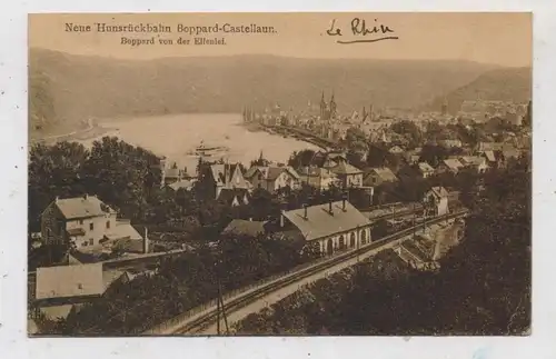 5407 BOPPARD, Blick von der Elfenlei, Hunsrückbahn Boppard - Catellaun, 1919, franz. Militärpost