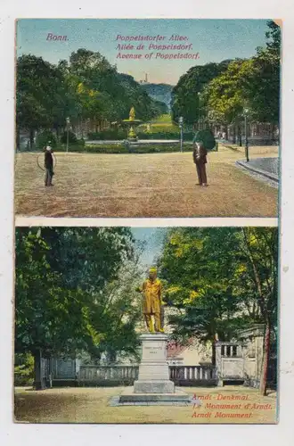 5300 BONN, Ernst Moritz Arndt - Denkmal / Poppelsdorfer Allee, Kaminkehrer, 1929, Rheinlandbesetzung