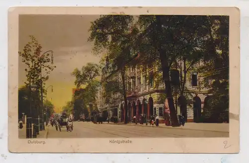 4100 DUISBURG, Kaiserstrasse, Droschke, belebte Szene, 1924