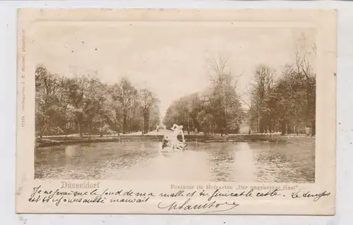 4000 DÜSSELDORF, Hofgarten, Fontaine, "Der ungebetene Gast", 1901