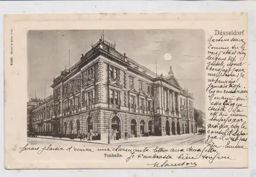 4000 DÜSSELDORF, Tonhalle, belebte Szene, 1901, Schaar & Dathe