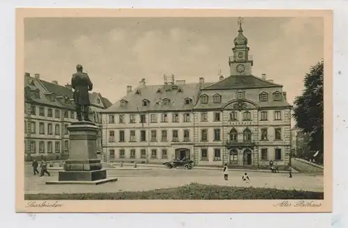6600 SAARBRÜCKEN, Altes Rathaus, Bismarck-Denkmal, Oldtimer, belebte Szene, Verlag Rupp