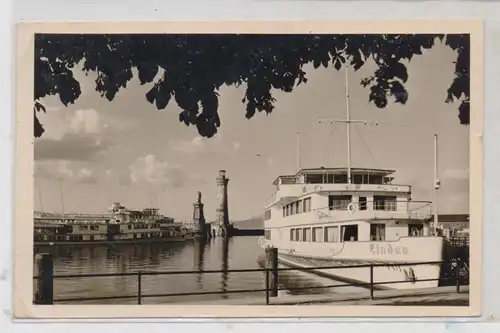 BINNENSCHIFFE - BODENSEE, "LINDAU" im Lindauer Hafen, 1952