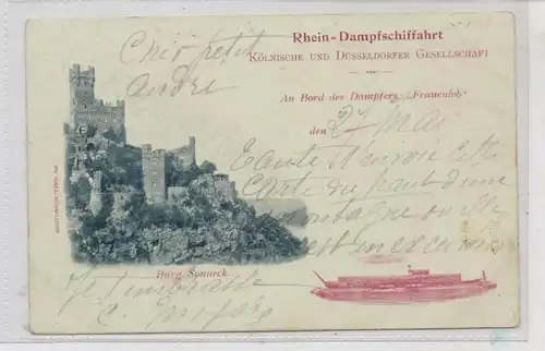 BINNENSCHIFFE - RHEIN, Köln-Düsseldorfer "FRAUENLOB", Burg Sooneck, 1901