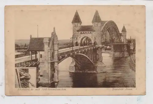 5300 BONN, Rheinbrücke und Brückenmännchen