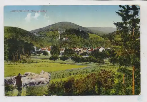 6104 JUGENHEIM, Ortsansicht, Schafherde, 1920