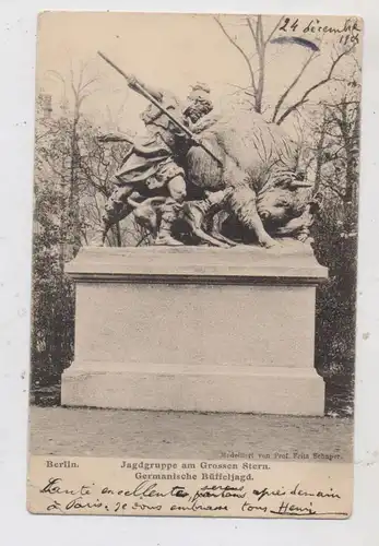 JAGD / Hunting / Jacht / Caccia / Chase / Caza / Lowiectwo, Jagdgruppe, Grosser Stern Berlin, Büffeljagd, 1904