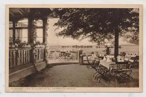 8211 CHIEMSEE - HERRENCHIEMSEE, Aussicht vom Schlosshotel, 1913