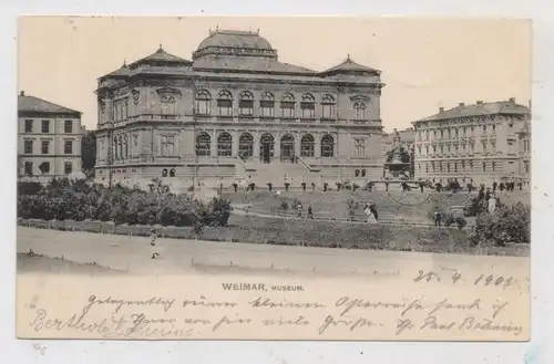 0-5300 WEIMAR, Museum und Umgebung, belebte Szene, 1905