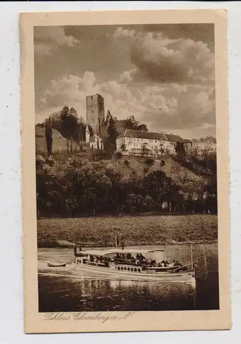 6927 BAD RAPPENAU - HEINSHEIM, Burg Ehrenberg, Personenschiff auf dem Neckar