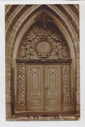 0-2140 ANKLAM, Nicolaikirche, Tor des Westeinganges