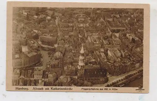 2000 HAMBURG, Altstadt mit Katharinenkirche, Fliegeraufnahme