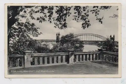 5300 BONN, Blick vom Alten Zoll auf die Rheinbrücke, 1936, rücks. kl. Klebereste