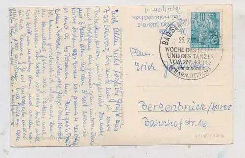 0-1242 BAD SAAROW - PIESKOW, Moorbad, Sonderstempel "Woche des Festes...", 1956