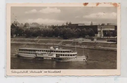 BINNENSCHIFFE - RHEIN, "WESTMARK" Duisburg-Ruhrorter Personenschiffahrt vor Düsseldorf,  kl. Flecken