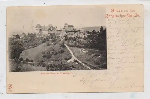 5650 SOLINGEN - BURG,, Schloß Burg 1898, Lichtdruck