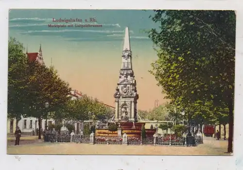 6700 LUDWIGSHAFEN, Marktplatz und Luitpoldbrunnen, 1919