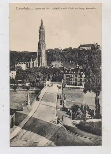8300 LANDSHUT, Partie an der Isarbrücke, Burg Trausnitz, Verlag Metz