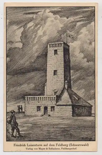 7820 FELDBERG, Friedrich Luisenturm, Künstler-Karte, 1913