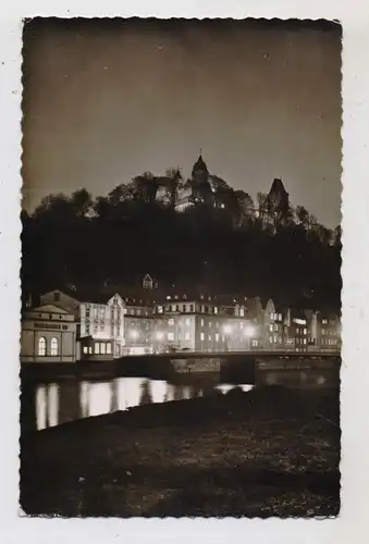5990 ALTENA bei Nacht, beleuchtetes  Schloß, Brücke, "Westfälischer Hof".., 1960