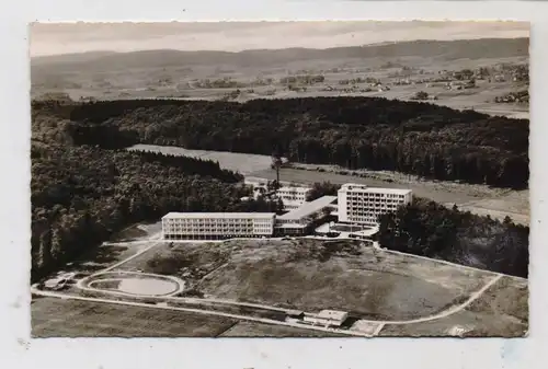 4502 BAD ROTHENFELDE, Sanatoriu, Teutoburger Wald, Luftaufnahme, 1958, rücks. Klebereste