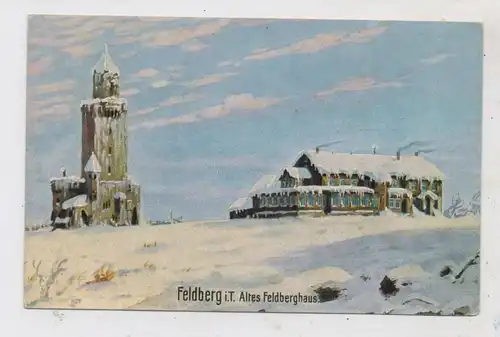 7820 FELDBERG, Altes Feldberghaus im Schnee, Künstler-Karte