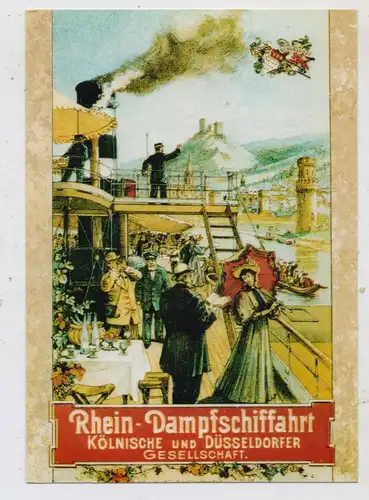 BINNENSCHIFFE - RHEIN, Köln-Düsseldorfer, Repro Fahrplan 1897