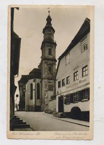 8532 BAD WINDSHEIM, Hotel Rotes Ross, Kriegerdenkmal, Stadtkirche