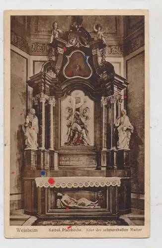 6940 WEINHEIM, Kath. Pfarrkirche, Altar der schmerzhaften Mutter, kl. Farbflecke