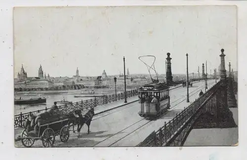 6500 MAINZ, Rheinbrücke, Strassenbahn (Rundbahn), Fuhrwerk, 1919, Verlag Walter - Diehl