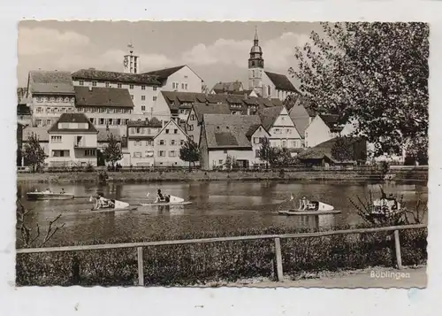 7030 BÖBLINGEN, Tretboote auf dem See, 1957