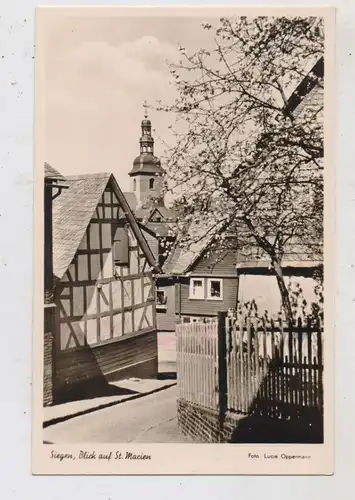 5900 SIEGEN, Altstadt, Blick auf St. Marien, 1954