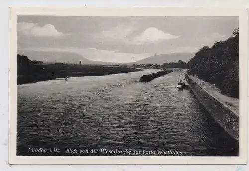 4950 MINDEN, Bick von der Weserbrücke, Verlag Effenberger