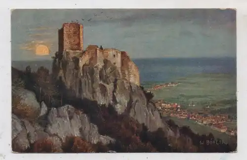F 68150 RIBEAUVILLE / RAPPOLTSWEILER, Ruine Giersberg, Künstler - Karte W.Bürger