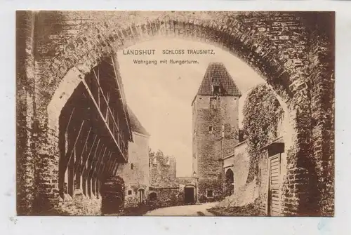 8300 LANDSHUT, Burg Trausnitz, Wehrgang mit Hungerturm