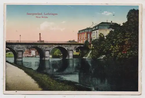 F 57200 SAARGEMÜND / SARREGUEMINES, Neue Brücke, 1918