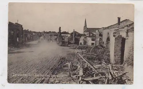 F 88390 DOMEVRE - SUR - AVIERE, 1.Weltkrieg, Dorfzerstörungen, Landmaschinen, 1915, deutsche Militärpost