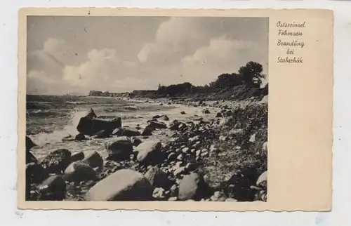 2448 STABERHUK / Fehmarn, Brandung am Leuchtturm, 1940