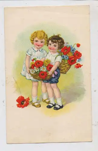KINDER - 2 Mädchen mit Blumen